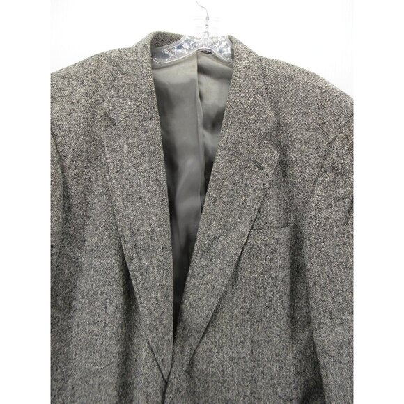 VINTAGE Lands End Sport Coat 44 Long Matka Silk Tweed Blazer 90s - Picture 2 of 12